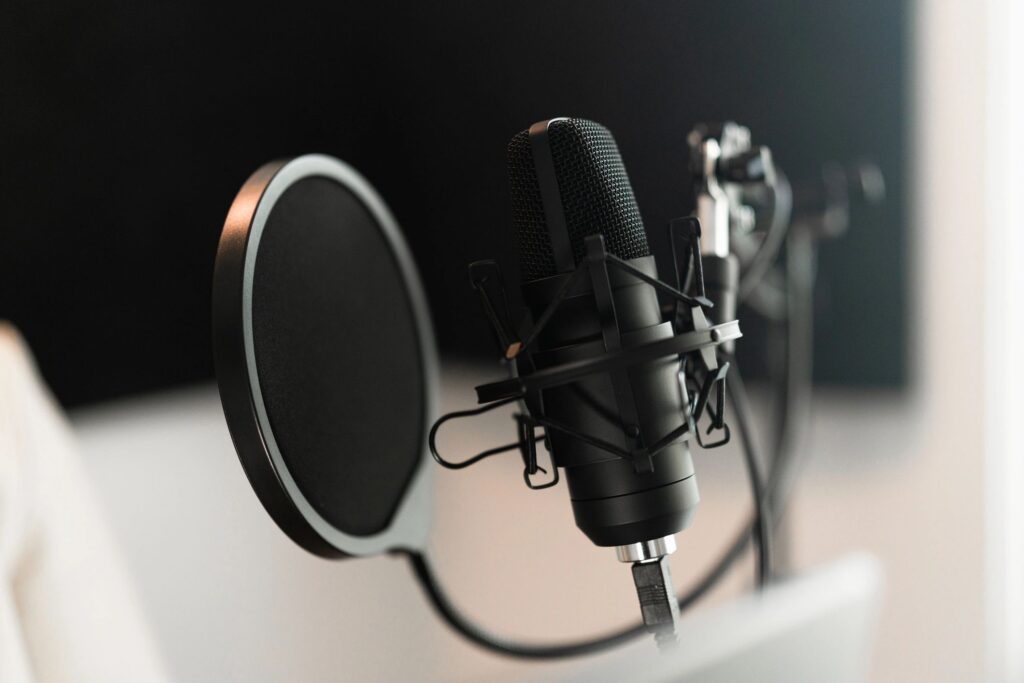 podcast microphone wellness studio
